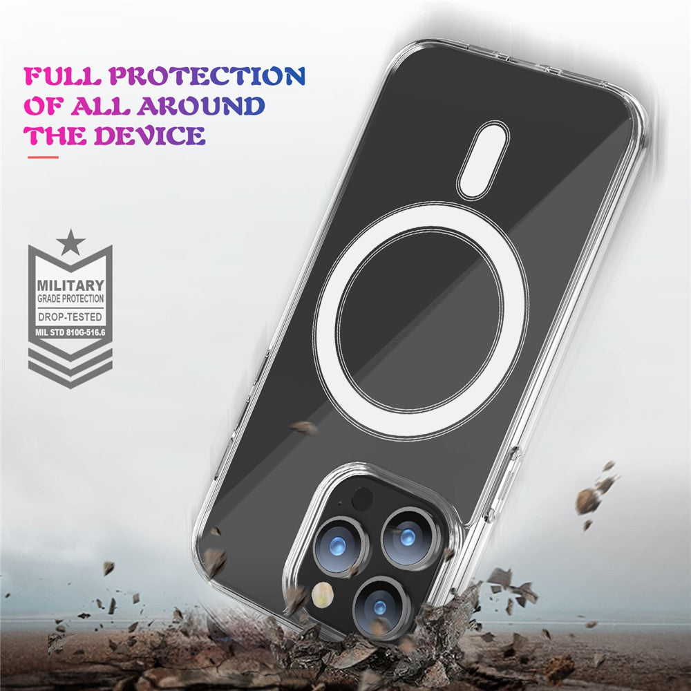 For iPhone 15 Pro Compatible with MagSafe Drop Resistant TPU+PC Case Clear Phone Cover