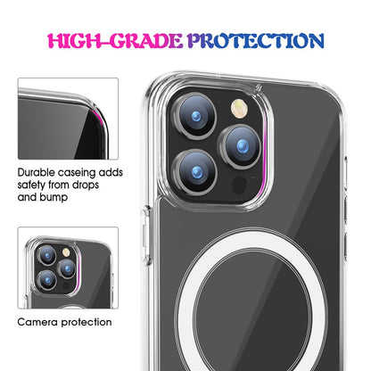 For iPhone 15 Pro Compatible with MagSafe Drop Resistant TPU+PC Case Clear Phone Cover
