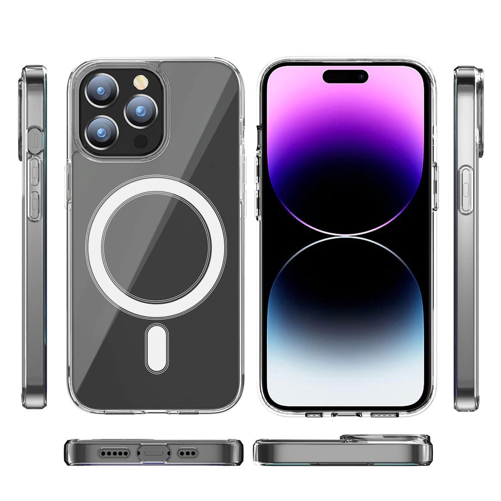 For iPhone 15 Pro Compatible with MagSafe Drop Resistant TPU+PC Case Clear Phone Cover