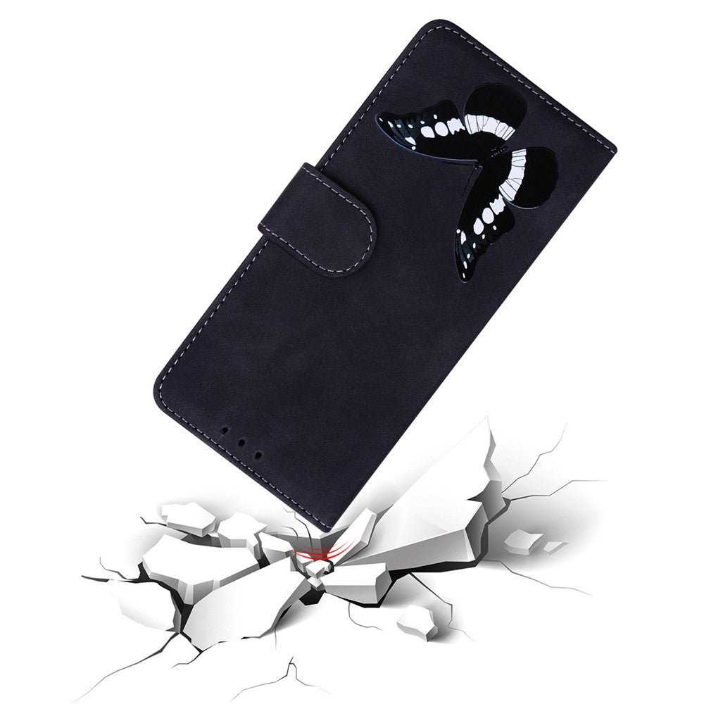 PU Leather Shell for iPhone 15 Plus Butterfly Printing Anti-scratch Flip Stand Wallet Case Phone Cover