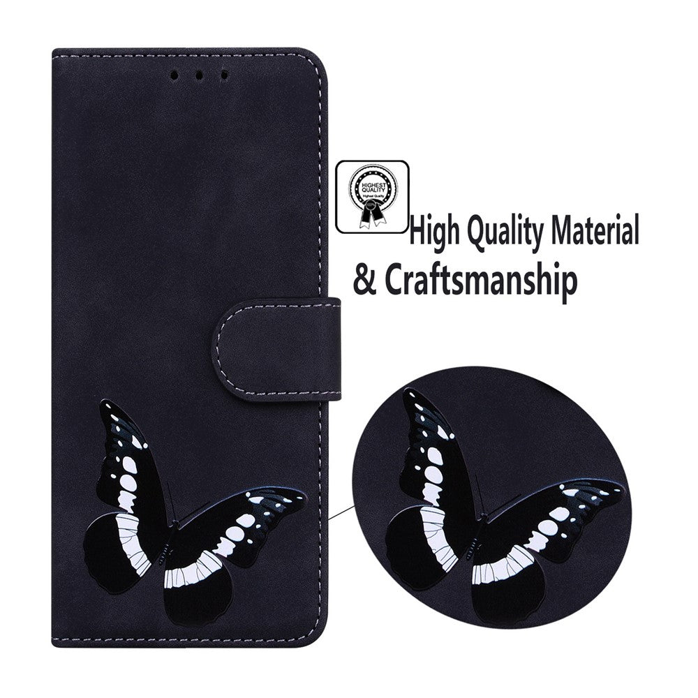 PU Leather Shell for iPhone 15 Plus Butterfly Printing Anti-scratch Flip Stand Wallet Case Phone Cover