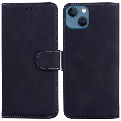 For iPhone 15 Plus Solid Color Mobile Phone Cover Dustproof Phone Case Stand PU Leather Wallet