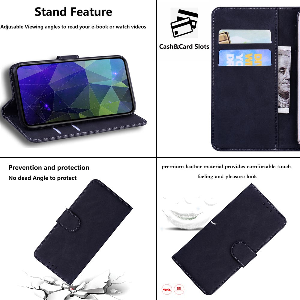 For iPhone 15 Plus Solid Color Mobile Phone Cover Dustproof Phone Case Stand PU Leather Wallet