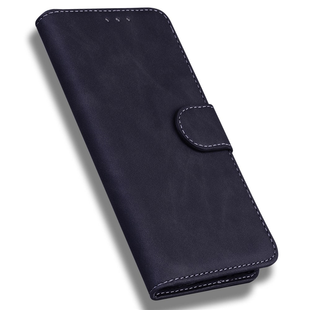 For iPhone 15 Plus Solid Color Mobile Phone Cover Dustproof Phone Case Stand PU Leather Wallet