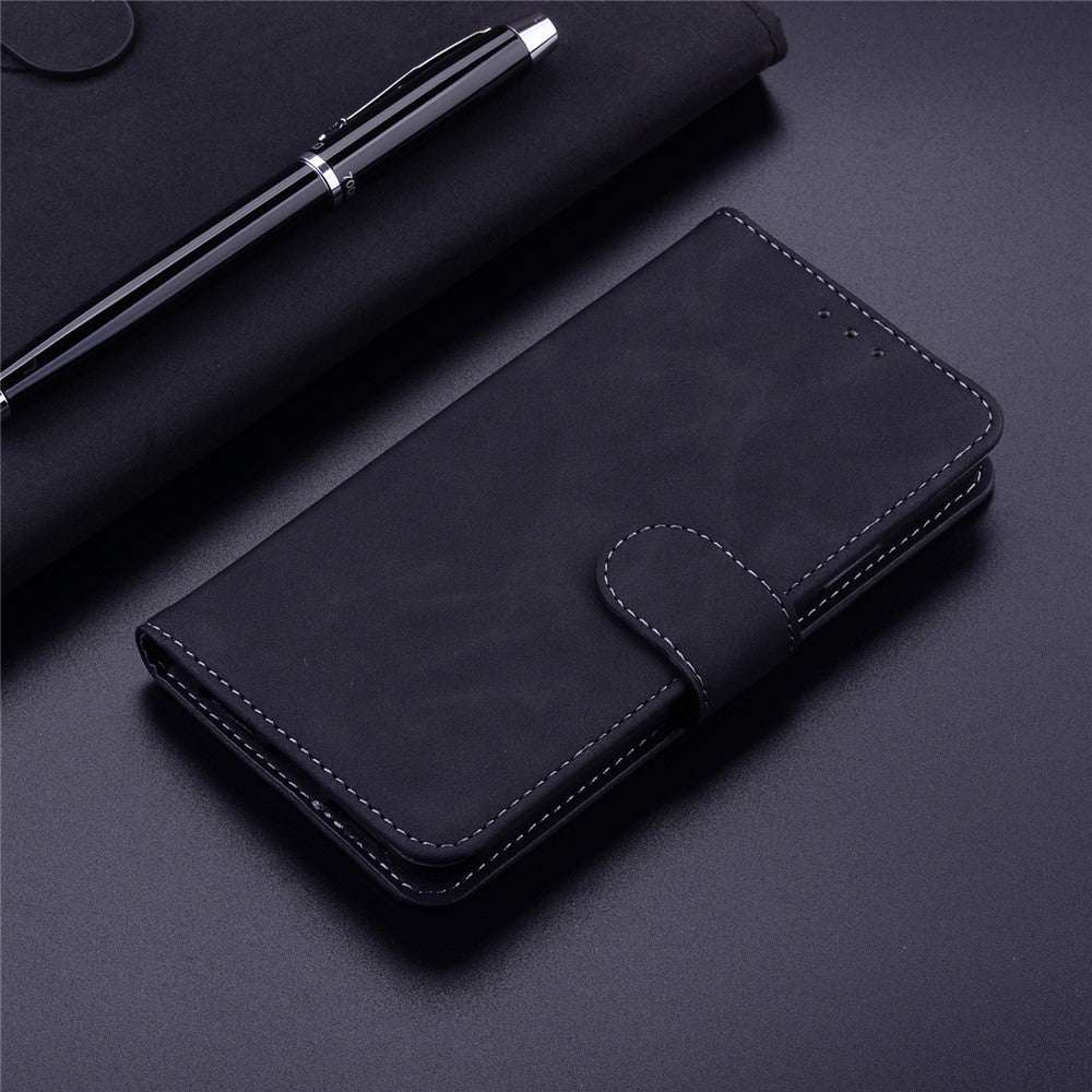 For iPhone 15 Plus Solid Color Mobile Phone Cover Dustproof Phone Case Stand PU Leather Wallet
