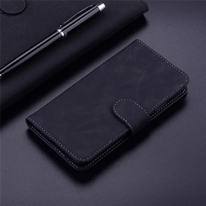 For iPhone 15 Plus Solid Color Mobile Phone Cover Dustproof Phone Case Stand PU Leather Wallet
