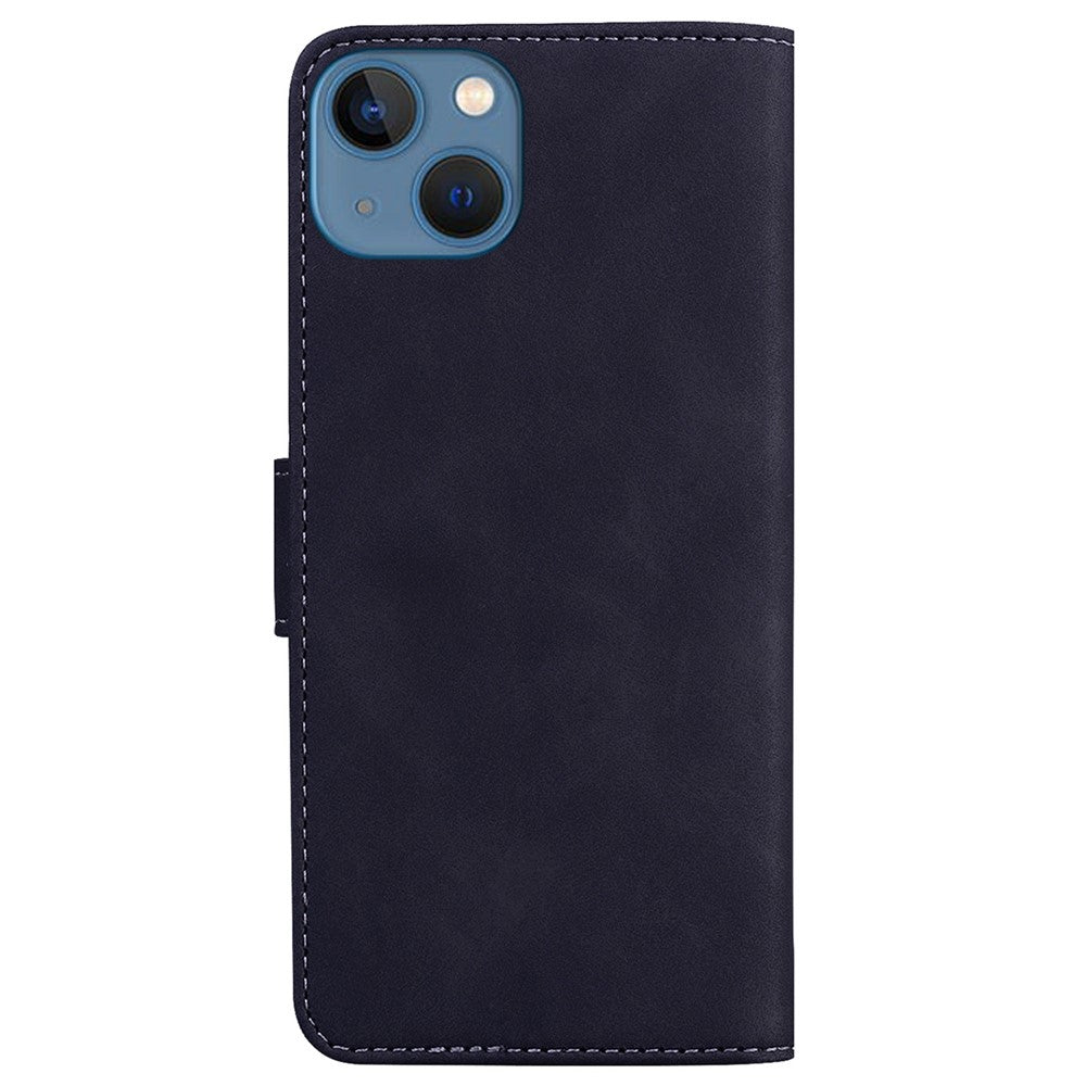 For iPhone 15 Plus Solid Color Mobile Phone Cover Dustproof Phone Case Stand PU Leather Wallet