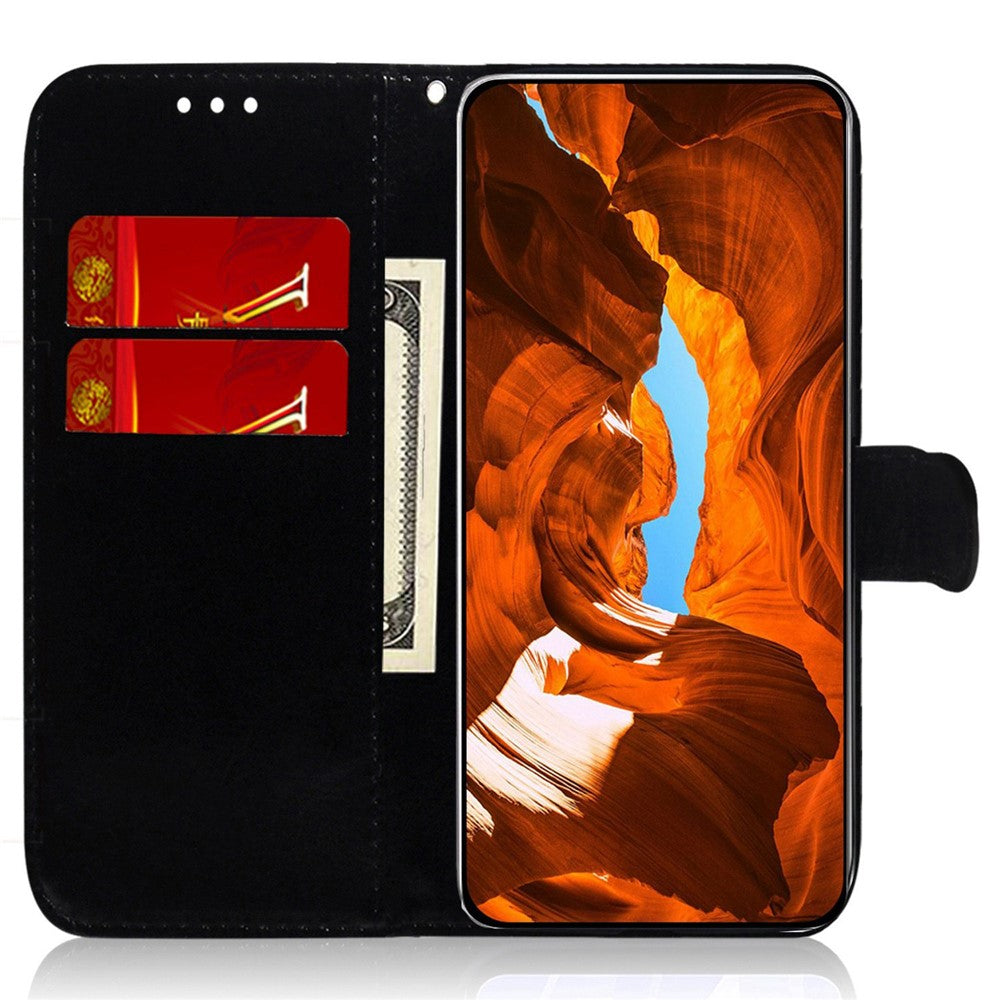 Dazzling Flower Pattern Phone Cover for iPhone 15 Plus , Stand Wallet PU Leather Case
