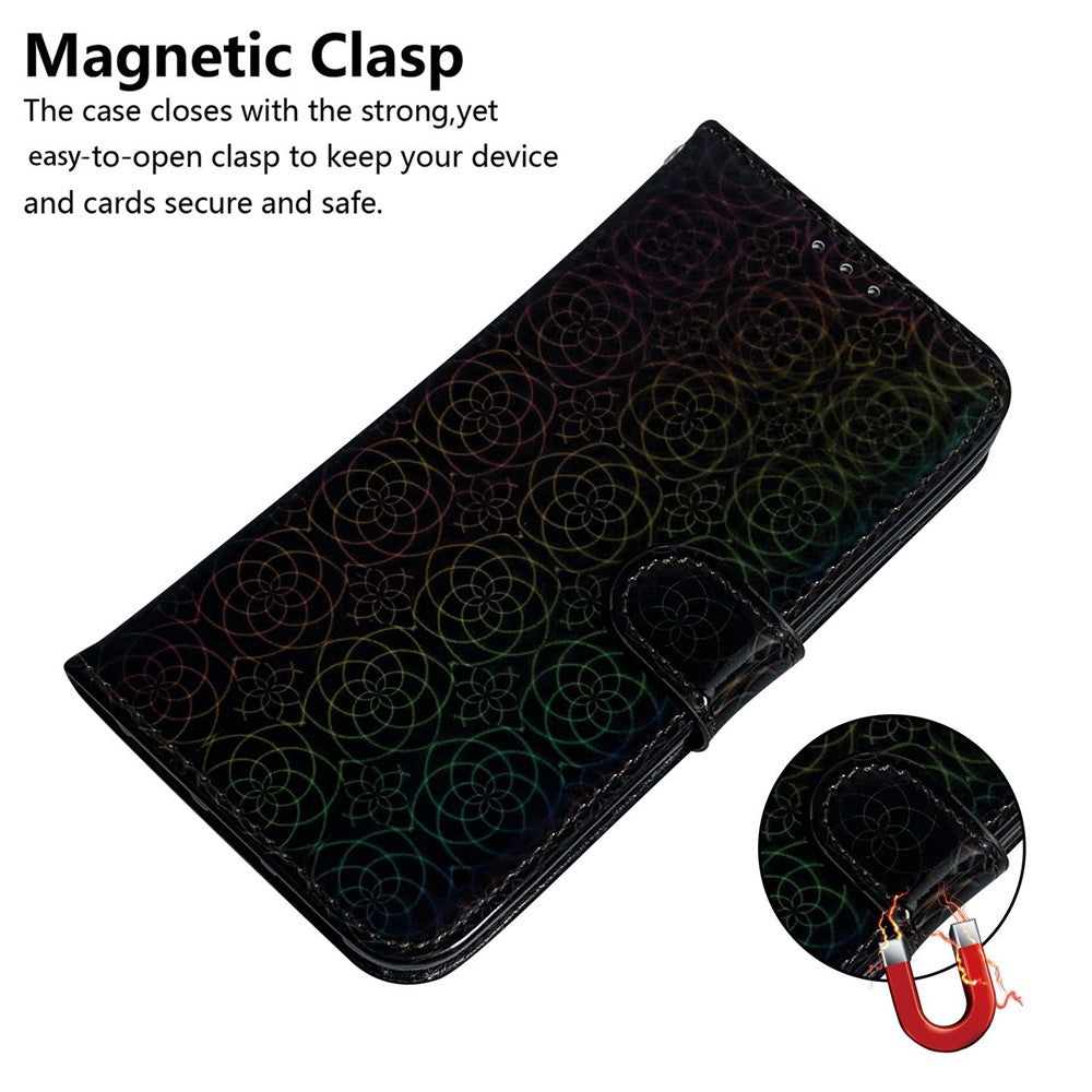 Dazzling Flower Pattern Phone Cover for iPhone 15 Plus , Stand Wallet PU Leather Case