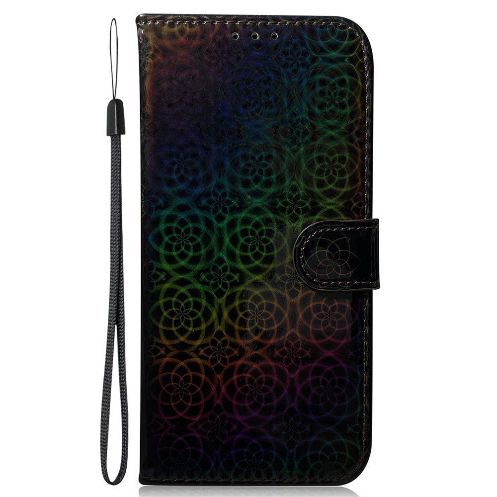 Dazzling Flower Pattern Phone Cover for iPhone 15 Plus , Stand Wallet PU Leather Case