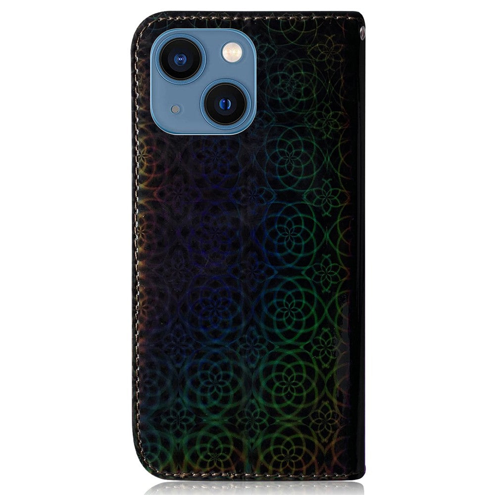 Dazzling Flower Pattern Phone Cover for iPhone 15 Plus , Stand Wallet PU Leather Case