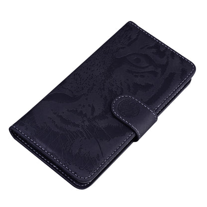 For iPhone 15 Plus PU Leather Imprinted Tiger Phone Case Wallet Stand Anti-drop Cover