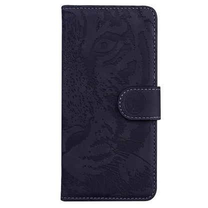 For iPhone 15 Plus PU Leather Imprinted Tiger Phone Case Wallet Stand Anti-drop Cover