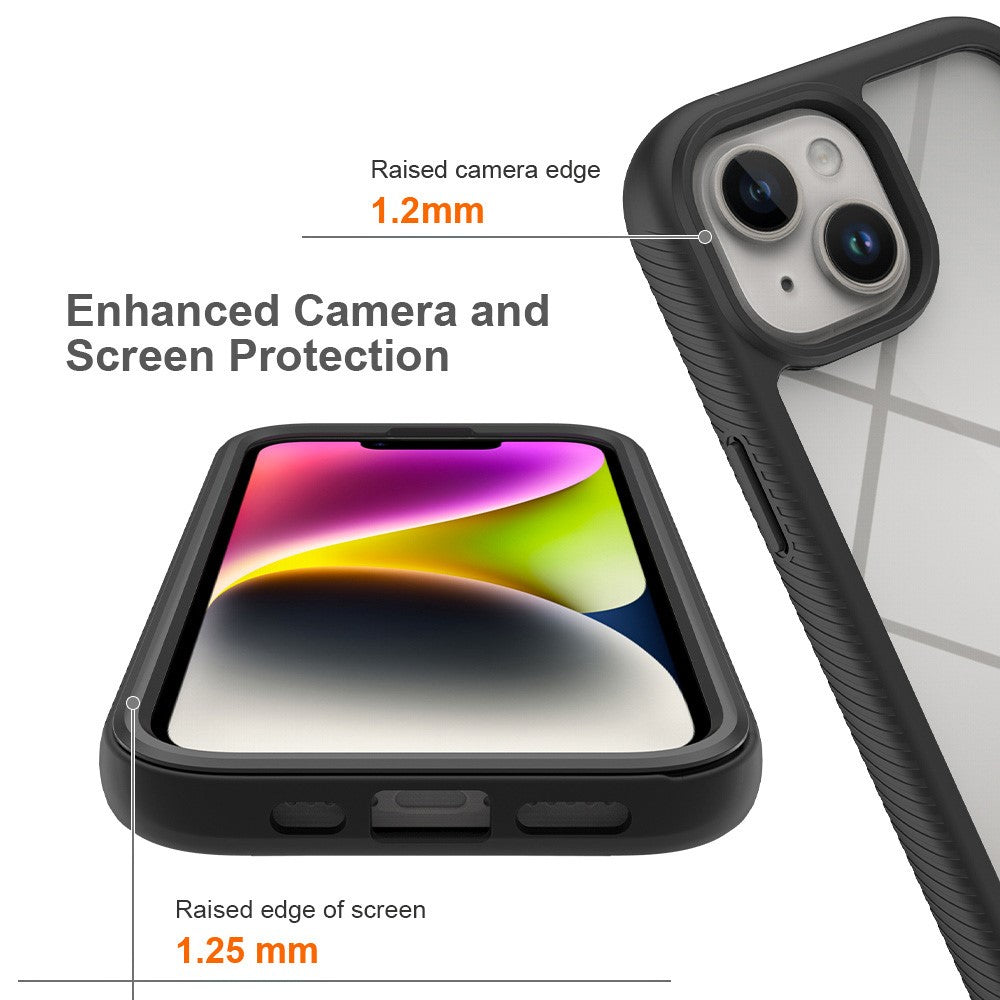 3-in-1 Phone Case for iPhone 15 Plus Full Protection TPU+PC Cover with PET Screen Protector