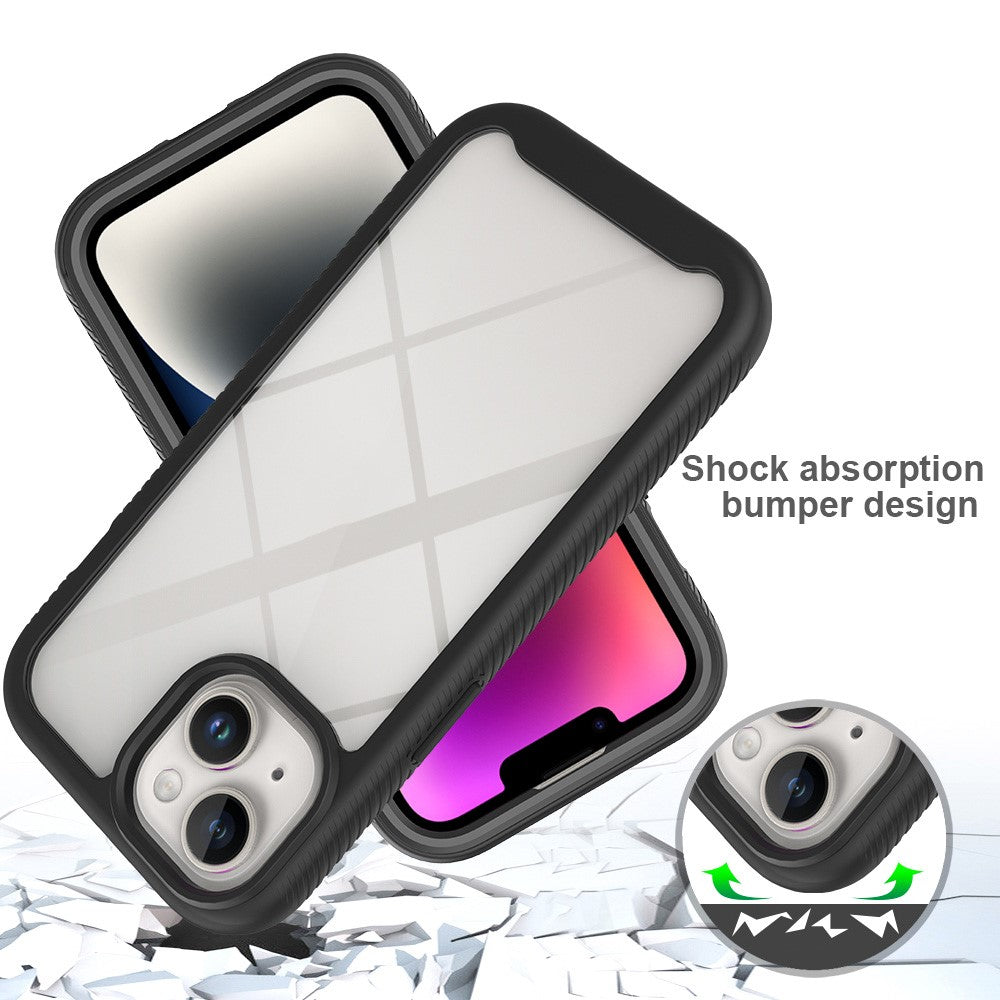 3-in-1 Phone Case for iPhone 15 Plus Full Protection TPU+PC Cover with PET Screen Protector