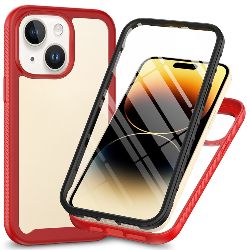3-in-1 Phone Case for iPhone 15 Plus Full Protection TPU+PC Cover with PET Screen Protector