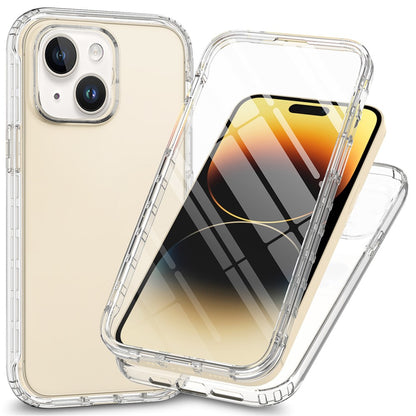 For iPhone 15 Plus Gradient Color Phone Case PC+TPU Shockproof Case with PET Screen Protector