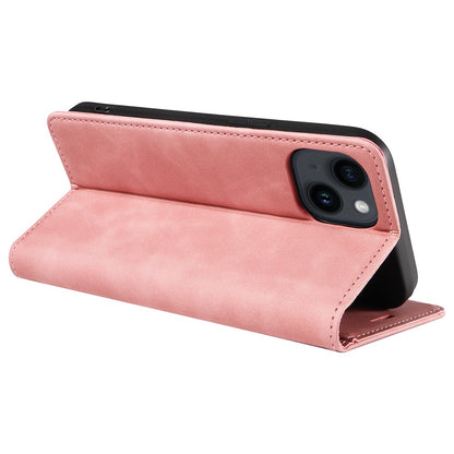 BETOPNICE 003 PU Leather Flip Cover for iPhone 15 Plus , RFID Blocking Stand Wallet Phone Case