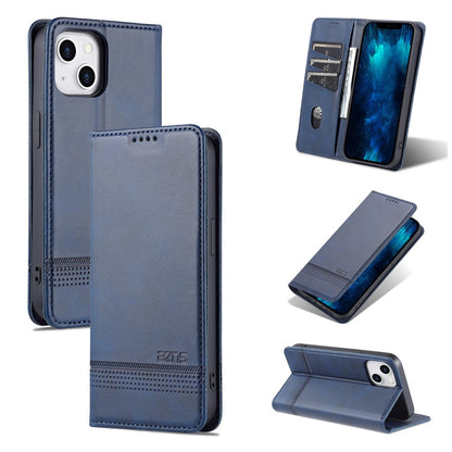 AZNS For iPhone 15 Plus Anti-scratch PU Leather Case Stand Wallet Phone Cover