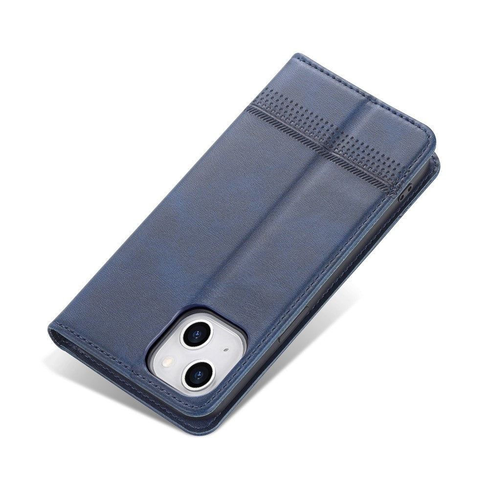AZNS For iPhone 15 Plus Anti-scratch PU Leather Case Stand Wallet Phone Cover