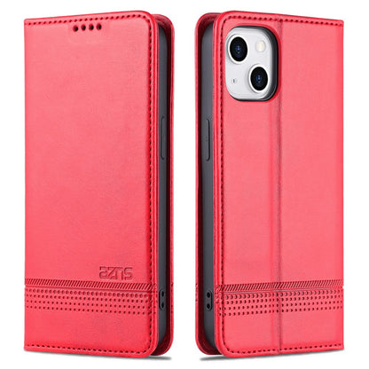 AZNS For iPhone 15 Plus Anti-scratch PU Leather Case Stand Wallet Phone Cover