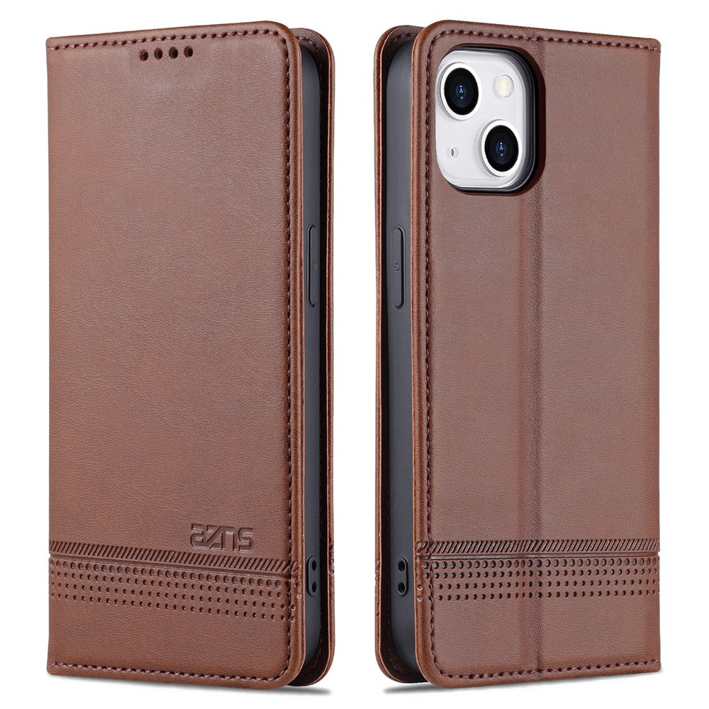 AZNS For iPhone 15 Plus Anti-scratch PU Leather Case Stand Wallet Phone Cover