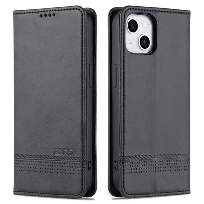 AZNS For iPhone 15 Plus Anti-scratch PU Leather Case Stand Wallet Phone Cover