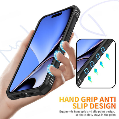 For iPhone 15 Plus Kickstand Case Work with Magnetic Car Mount PC+ TPU Phone Cover