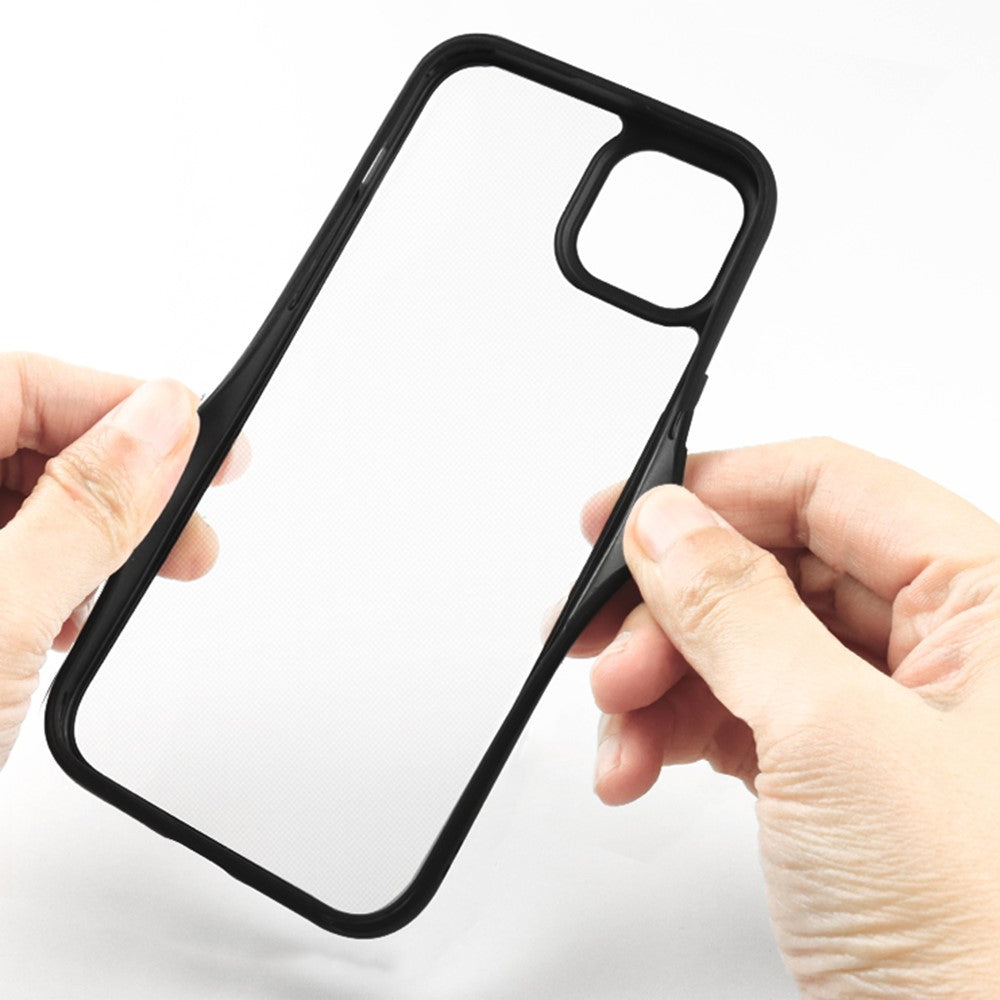 For iPhone 15 Plus Transparent Phone Case PC + TPU Anti-drop Protective Phone Cover
