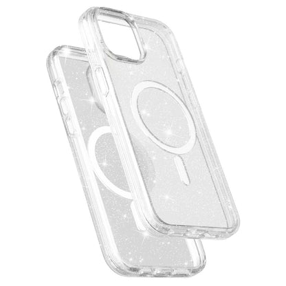 Glitter Back Protector Case for iPhone 15 Plus , Hard PC + Soft TPU Compatible with MagSafe Phone Cover