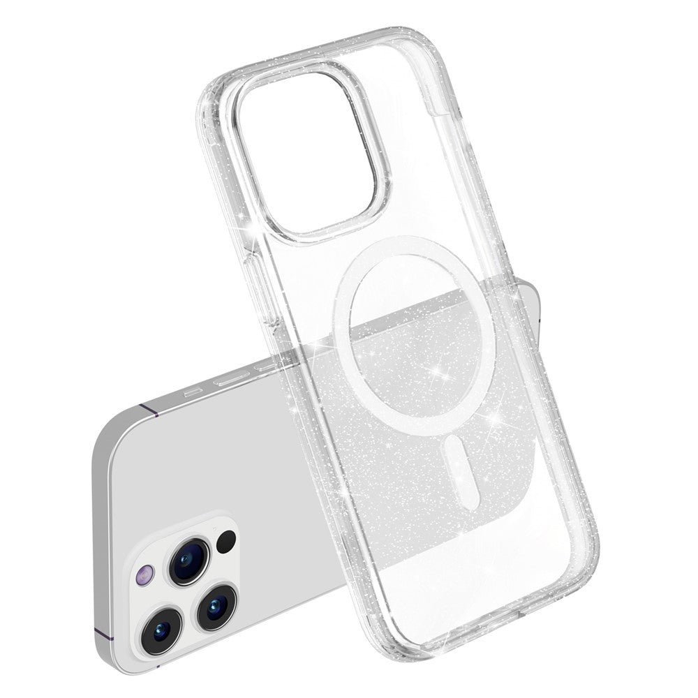 Glitter Case for iPhone 15 Pro , Hard PC + Soft TPU Compatible with MagSafe Anti-drop Phone Cover