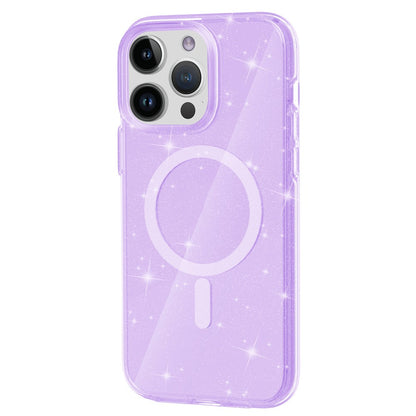 Glitter Case for iPhone 15 Pro , Hard PC + Soft TPU Compatible with MagSafe Anti-drop Phone Cover