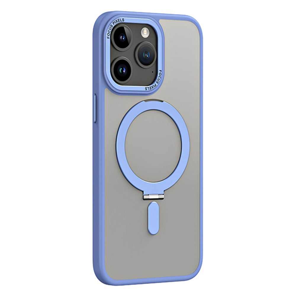 Magnetic Case for iPhone 15 Pro , Matte TPU+Acrylic Ring Kickstand Phone Cover