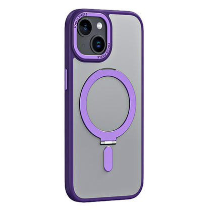 Kickstand Magnetic Case for iPhone 15 Plus , Shockproof TPU+Acrylic Matte Phone Cover