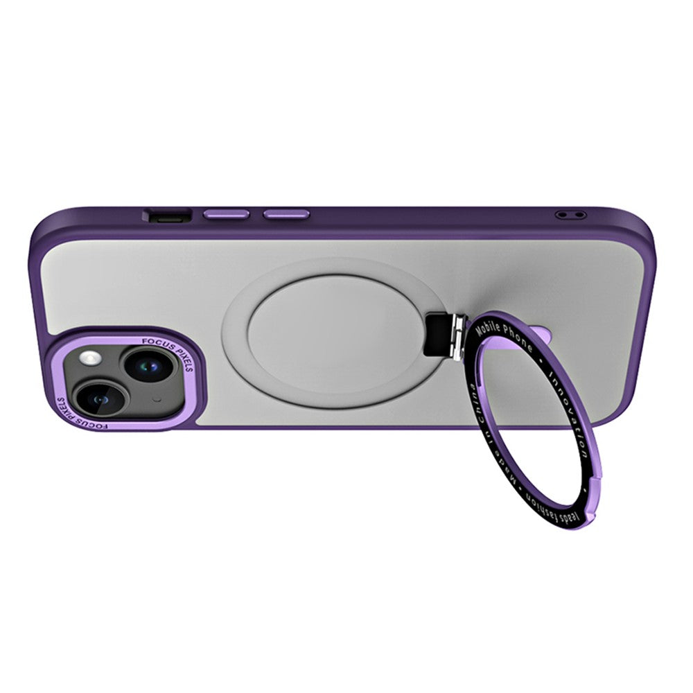 Kickstand Magnetic Case for iPhone 15 Plus , Shockproof TPU+Acrylic Matte Phone Cover