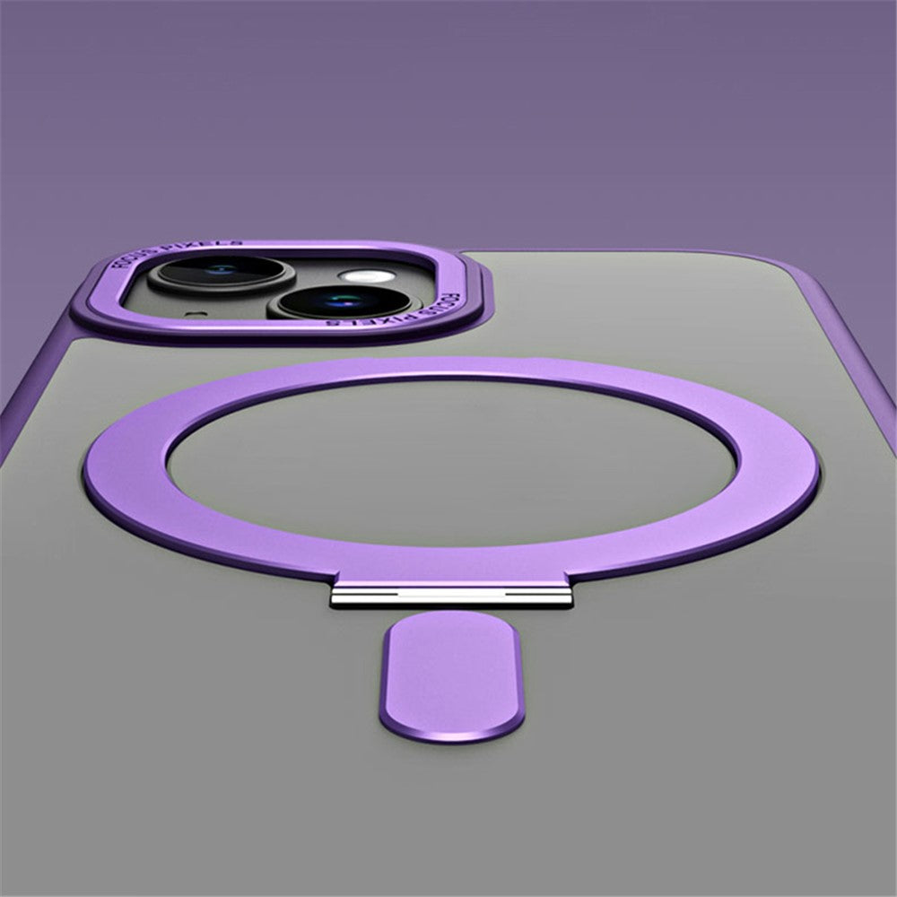 Kickstand Magnetic Case for iPhone 15 Plus , Shockproof TPU+Acrylic Matte Phone Cover