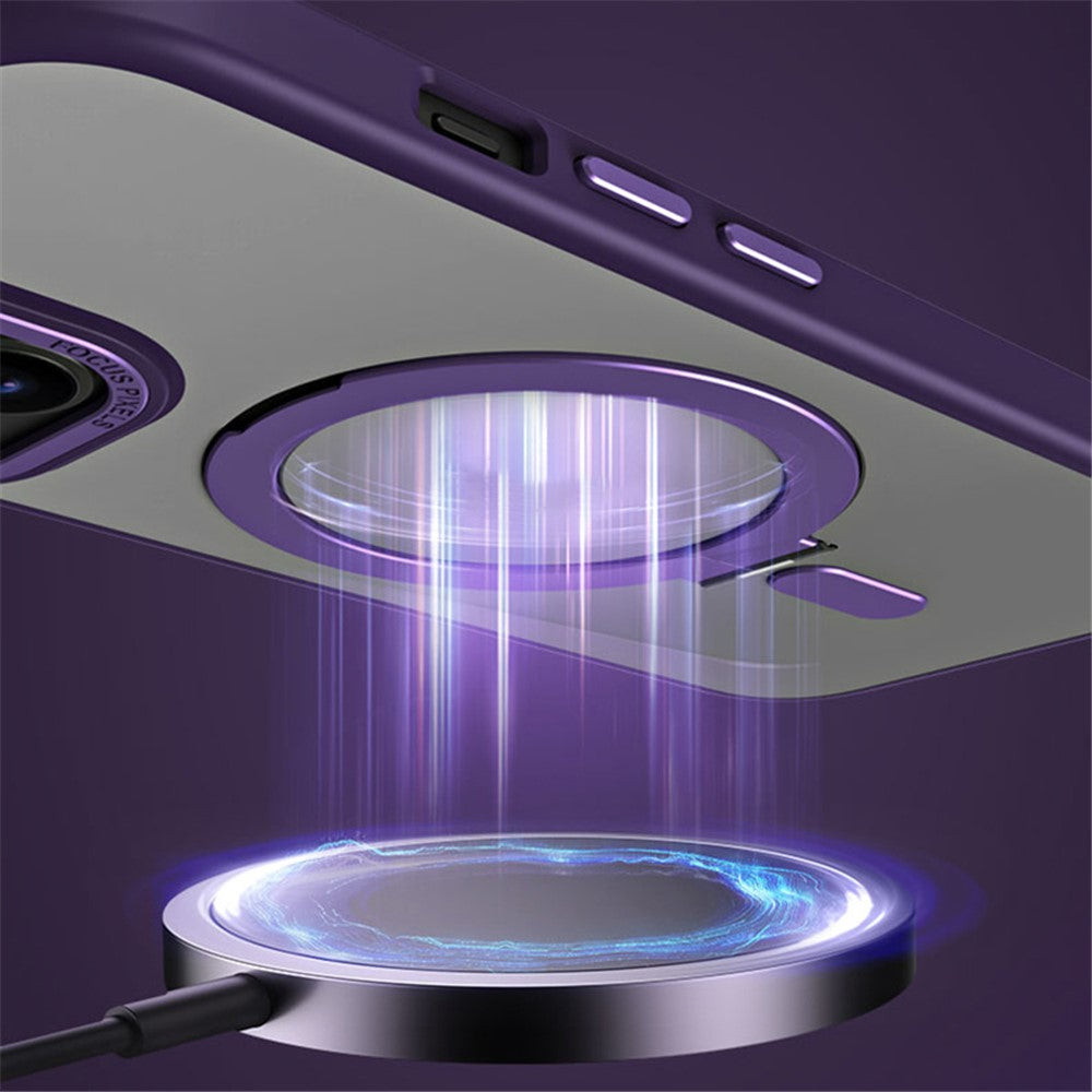 Kickstand Magnetic Case for iPhone 15 Plus , Shockproof TPU+Acrylic Matte Phone Cover