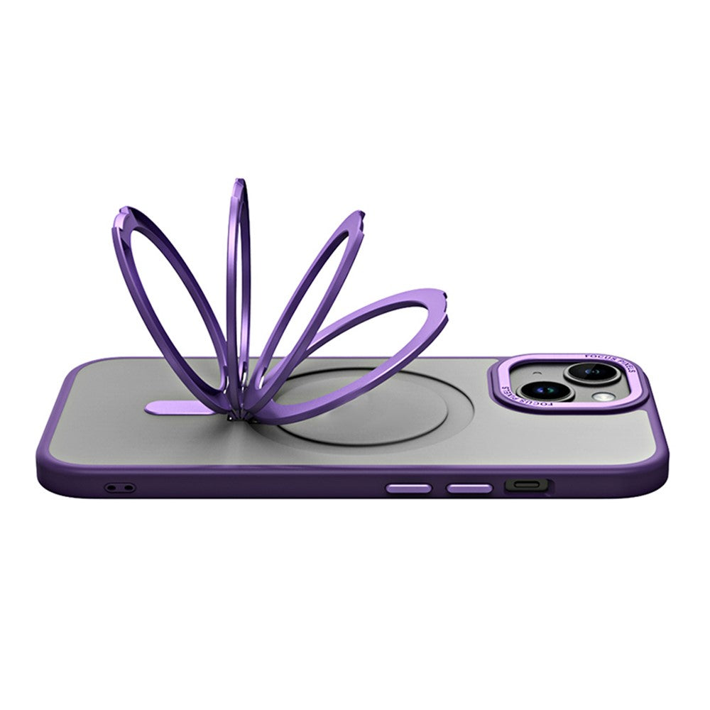 Kickstand Magnetic Case for iPhone 15 Plus , Shockproof TPU+Acrylic Matte Phone Cover