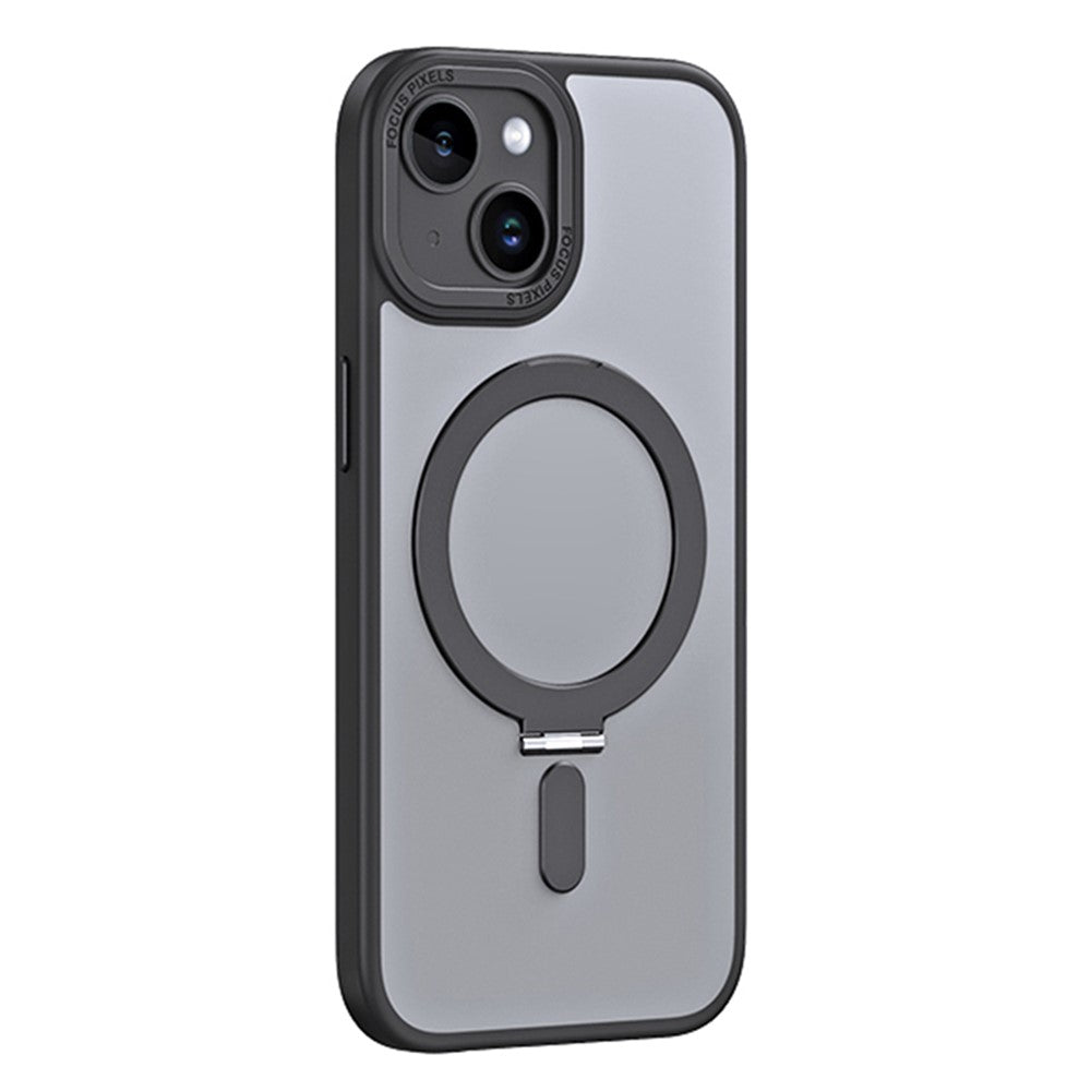 Kickstand Magnetic Case for iPhone 15 Plus , Shockproof TPU+Acrylic Matte Phone Cover