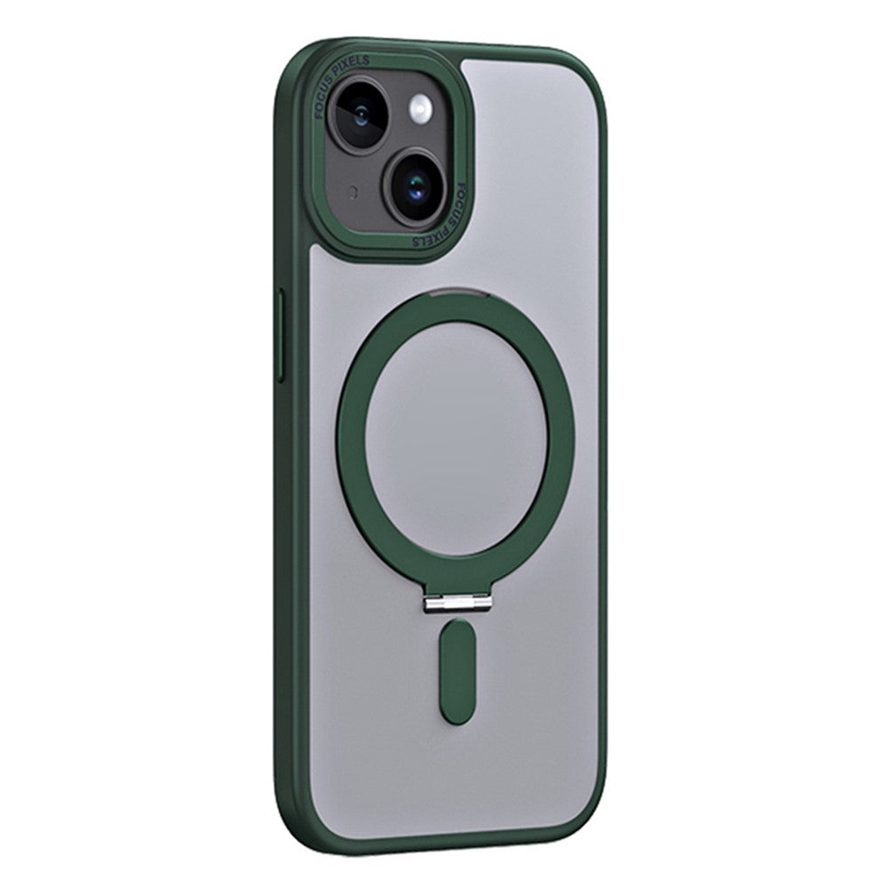 Kickstand Magnetic Case for iPhone 15 Plus , Shockproof TPU+Acrylic Matte Phone Cover