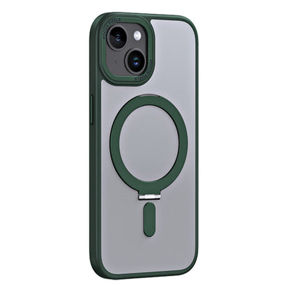Kickstand Magnetic Case for iPhone 15 Plus , Shockproof TPU+Acrylic Matte Phone Cover