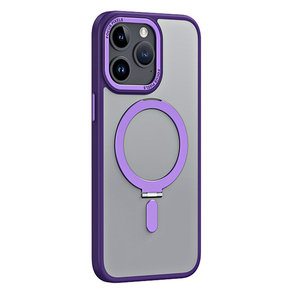 Magnetic Matte Case for iPhone 15 Pro Max , TPU+Acrylic Drop Protection Invisible Kickstand Phone Cover