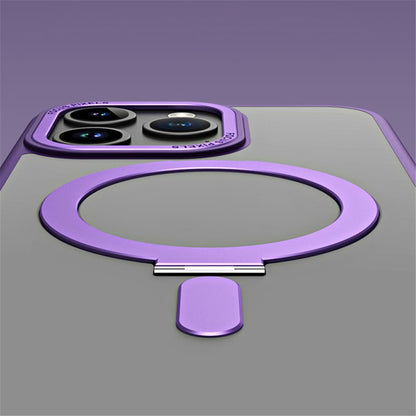 Magnetic Matte Case for iPhone 15 Pro Max , TPU+Acrylic Drop Protection Invisible Kickstand Phone Cover