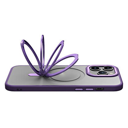 Magnetic Matte Case for iPhone 15 Pro Max , TPU+Acrylic Drop Protection Invisible Kickstand Phone Cover