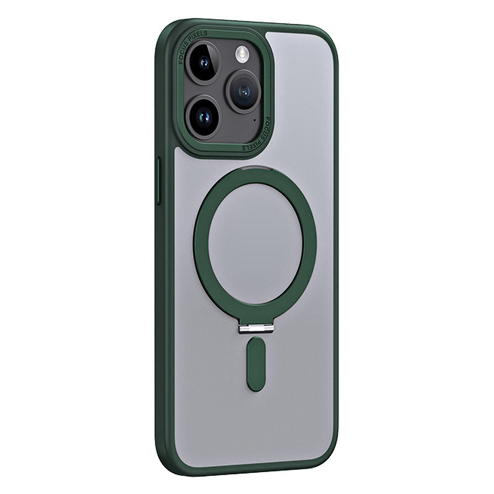 Magnetic Matte Case for iPhone 15 Pro Max , TPU+Acrylic Drop Protection Invisible Kickstand Phone Cover