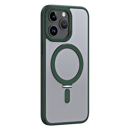 Magnetic Matte Case for iPhone 15 Pro Max , TPU+Acrylic Drop Protection Invisible Kickstand Phone Cover