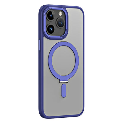 Magnetic Matte Case for iPhone 15 Pro Max , TPU+Acrylic Drop Protection Invisible Kickstand Phone Cover