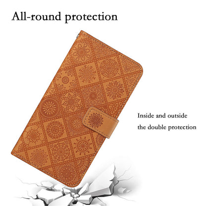 Leather Wallet Case for iPhone 15 Plus , Drop Resistant Imprinted Flower Phone Stand Cover