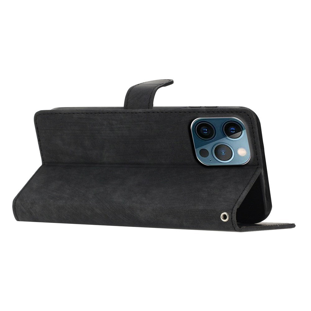 For iPhone 15 Pro Max PU Leather Mobile Phone Case Wallet Stand Skin-touch Phone Cover