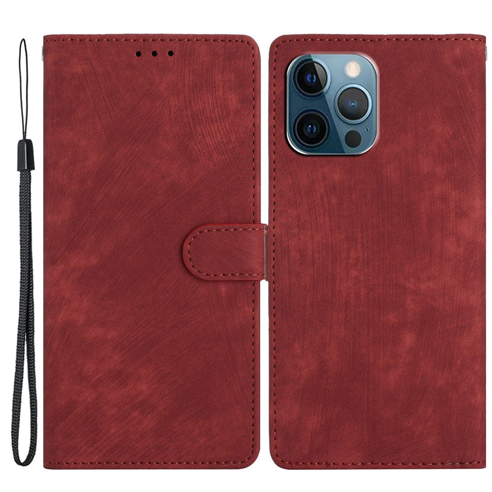 For iPhone 15 Pro Max PU Leather Mobile Phone Case Wallet Stand Skin-touch Phone Cover
